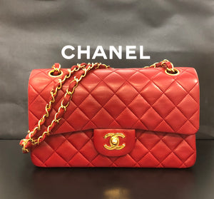 CHANEL Red Double flap Bag